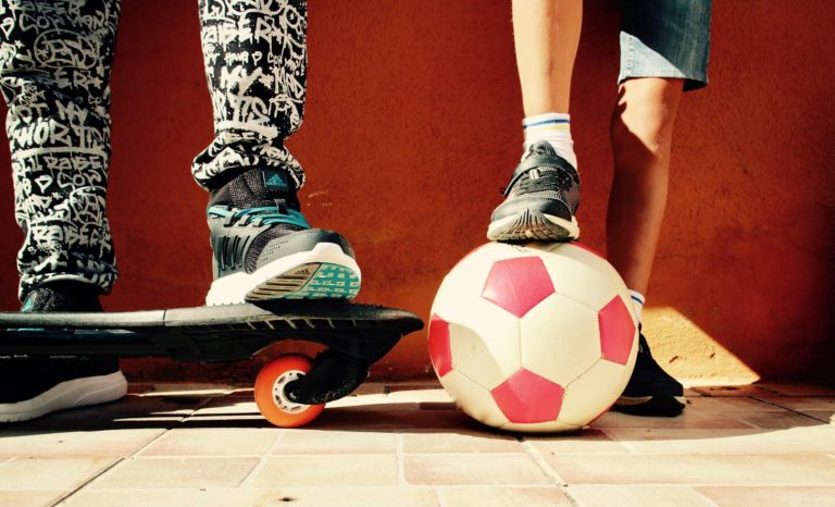 skate et ballon